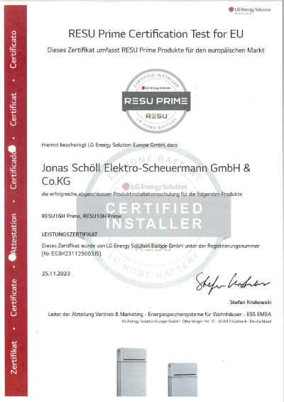 Zertifikat Produktinstallation